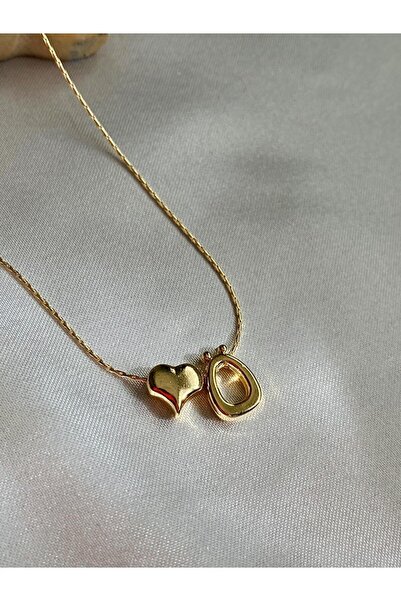 Alexis Carrel Kadın Altın Kaplama Kalpli Ö Harf Kolye