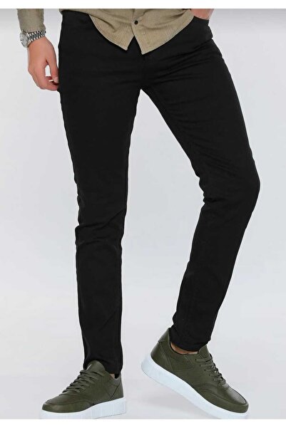 KOT GALERİA Μαύρο ανδρικό τζιν Lycra Slim Fit