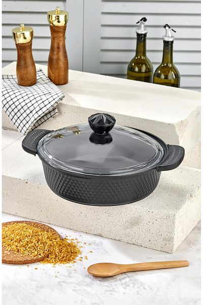 Cooker 28 Cm Crystal Series - Cast Iron Granite Silicone Flat Pot