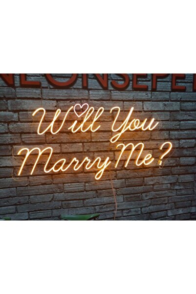 ELİT ORGANİZASYON Will You Marry Me? 90*50 Neon Led Duvar Yazısı