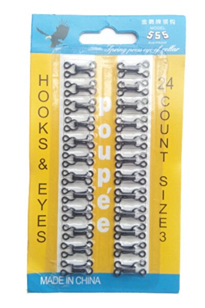 Kezban Tekstil أغراف باكل معدن أسود 3 عدد 24 قطعة