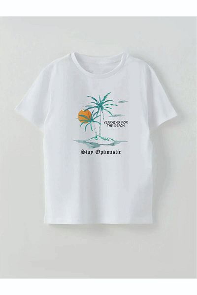 Cevval Tricou pentru copii cu modele de peisaj tropical