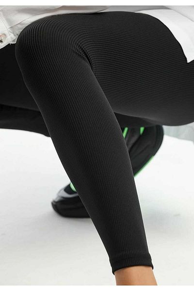 moa socks Спортни клинове с висока талия и оребрен дизайн - гъвкави и повдигнати, неразкриващи качества