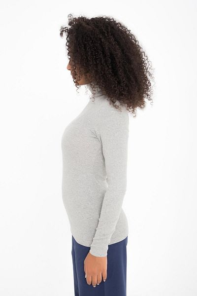Comm-Ci Blossom Melange Turtleneck Organic Cotton Long Sleeve Knitted T-shirt
