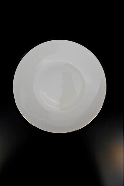 Digithome Lombardino Minimalist Gold Single 25 Cm Porcelain Serving Plate