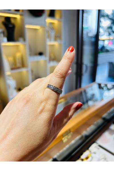 Luna Spiral Desenli Gümüş Yüzük