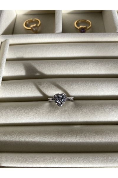 Accessories Adjustable Heart Jewelled Ring