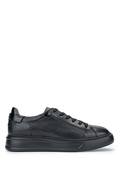 Tamer Tanca Genuine Leather Black Men's Casual Shoes