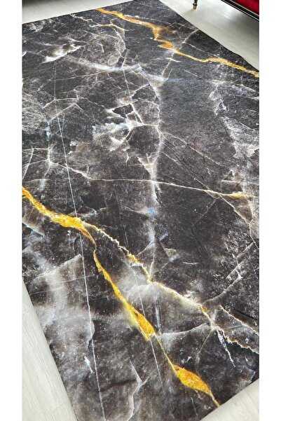 MEKA TEKSTİL Μαύρο Μάρμαρο Μοντέλο Μεταξωτό Βελούδινο Ελαστικό Κάλυμμα Μοκέτας