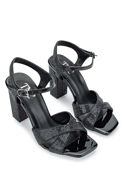 Tamer Tanca Vegan Women's Black Heeled Sandals