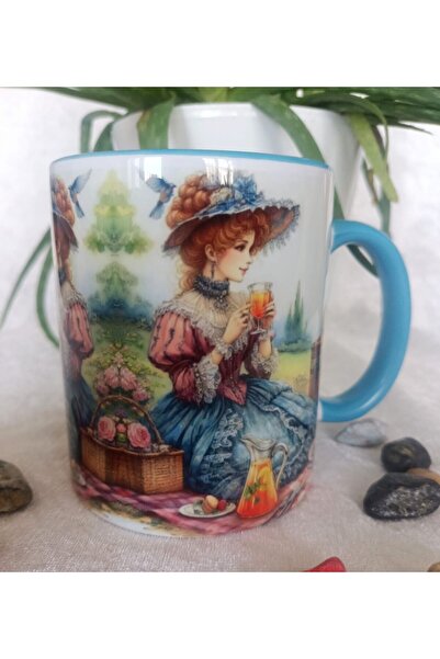 Mugs and love Vintage baskı büyük boy kupa