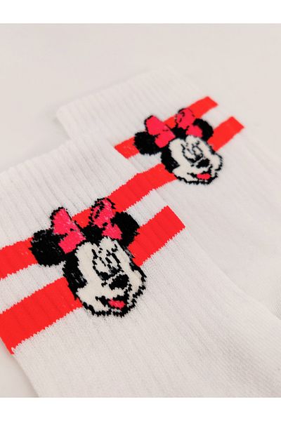 Shuttle Park Minnie Mouse Patterned Unisex Comics Written College Socks