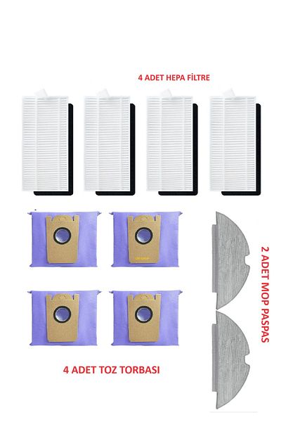 LİN GRUP Anker Eufy Robovac L35 Lr30 - Hybrid Replacement Filter and Dust Bag Mop Set Compatible