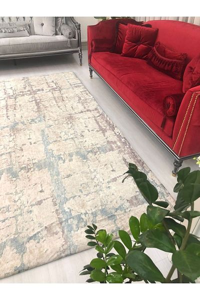 MEKA TEKSTİL Modern Pattern Elastic Velvet Carpet Cover
