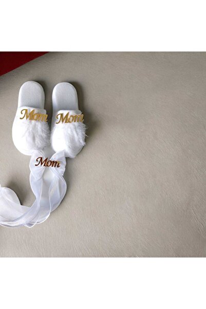 ALAZ TASARIM HOBİ mom yazılı toka terlik seti