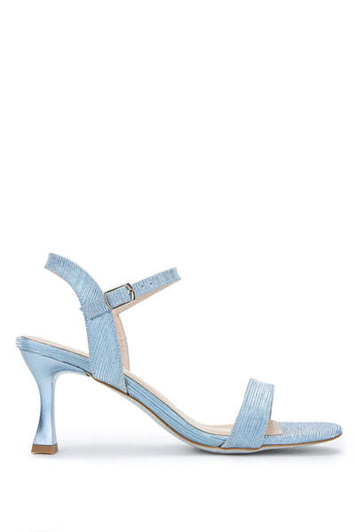 Tamer Tanca صندل نسائي بكعب نباتي أزرق