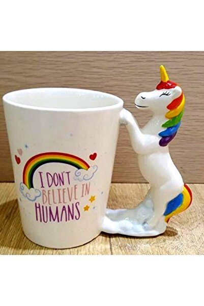 gifttime Unicorn Tasarımlı 3D Seramik Kupa Bardak 400 ml