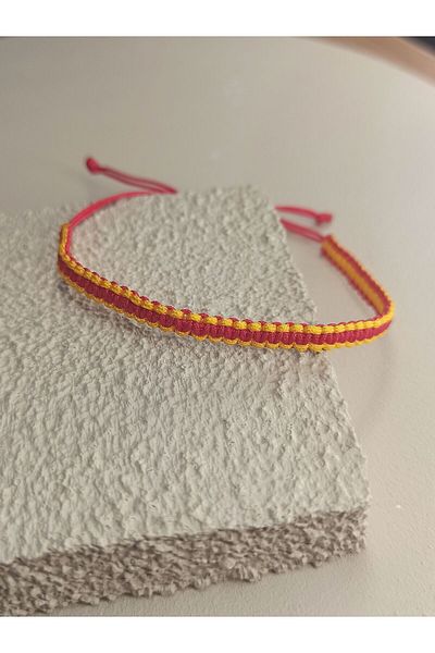TREND Unisex Yellow Red String Bracelet - Fan Design