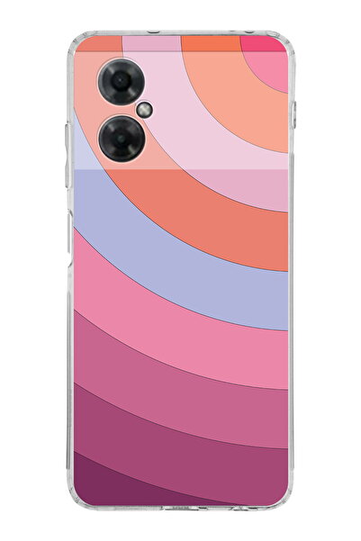 PrintiFy Xiaomi Redmi Note 11R Uyumlu Kamera Korumalı Renk Cümbüşü F Tasarımlı Şeffaf Kılıf