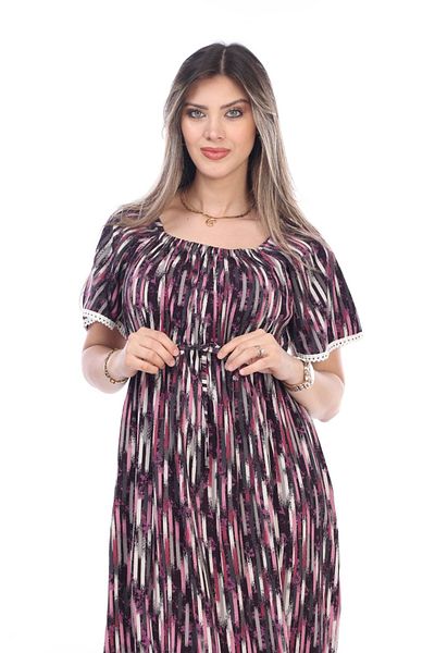 mervemoda Women's Summer Short Sleeve Woven Dress