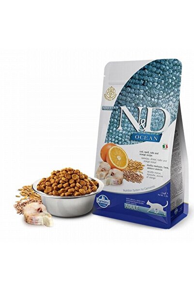 N&D Ocean Morina Balıklı Portakallı Düşük Tahıllı Yetişkin Kedi Maması 5 Kg