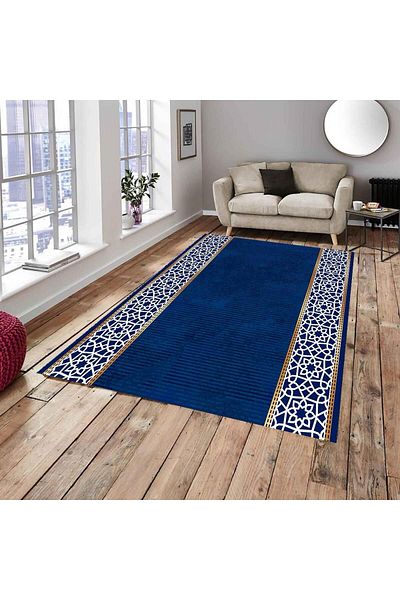 MEKA TEKSTİL Papatya Model Elastic Carpet Cover Velvet