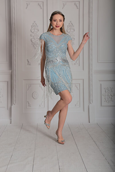 GATSBYLADY LONDON SYBİLL - EL İŞLEMELİ , TAŞ PÜSKÜLLÜ ELBİSE