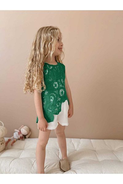 ixoskids club Rochie de vară pentru fete, albă, verde - Minah- 06130006