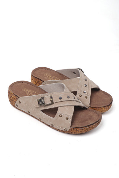 Ayakkabı Vakti Γυναικείες παντόφλες με ανατομική χοντρή σόλα Cross Band