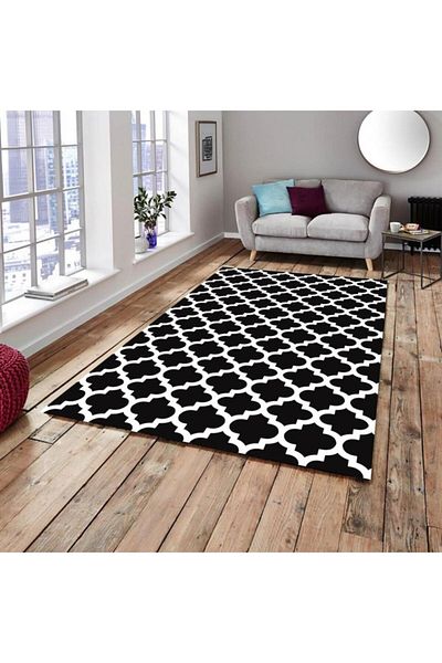 MEKA TEKSTİL Modern Pattern Elastic Velvet Carpet Cover