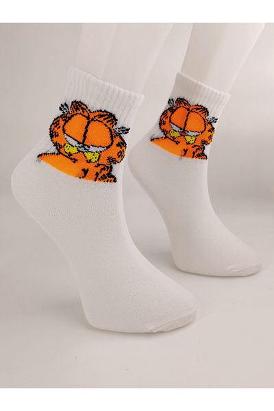 Shuttle Park Garfield Patterned Unisex Comics Written College Socks