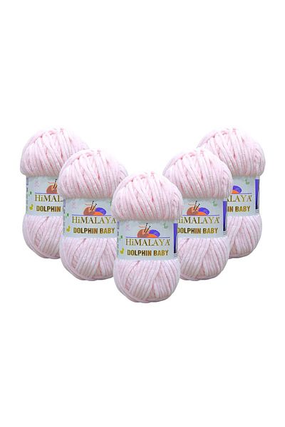 Himalaya Dolphin Baby Velvet Rope 5 Πακέτο - 80303 Ανοιχτό Ροζ - 100 Γρ. 120 χλμ.