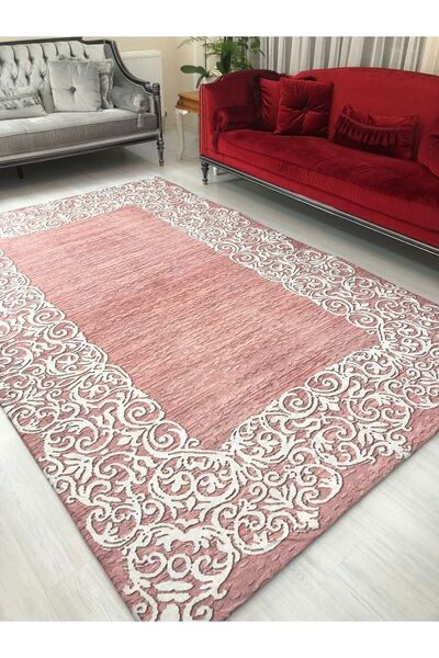 MEKA TEKSTİL Ελαστικό βελούδινο κάλυμμα χαλιού Waterway Pink Model