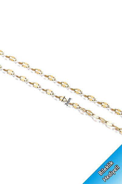 TREND COLLECTİON Kadın Paslanmaz Çelik Gold Klasik Zincir Ince Kadın Kolye