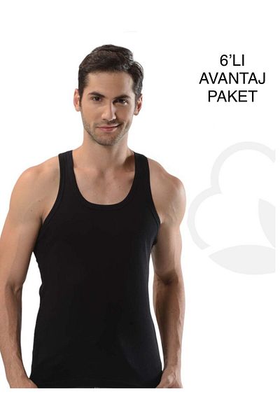 ByDon MEN'S COTTON BLACK ATHLETE 6-PACK ADVANTAGE PACK