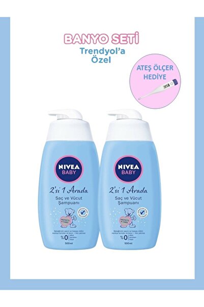 Nivea Baby Saç Ve Vücut Şampuanı 500 Ml *2 Adet , Dijital Termometre Hediye