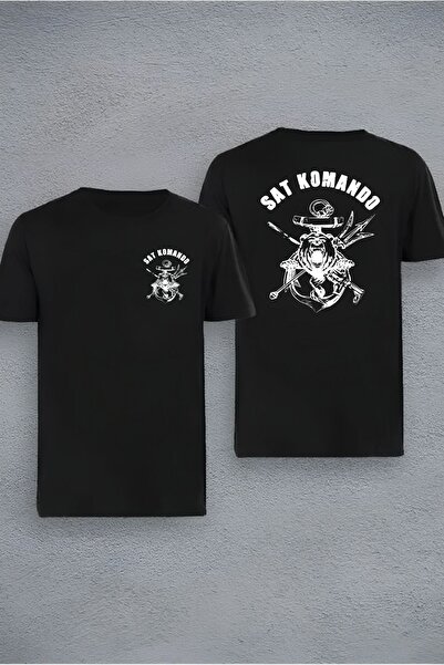 JoneBase تي شيرت بيع كوماندوز كبير الحجم للجنسين مطبوع 100% قطن بأكمام قصيرة