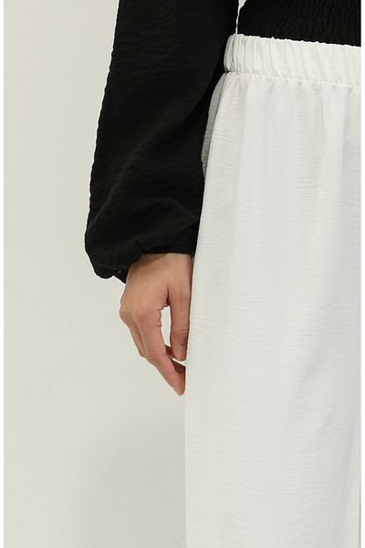 sefamerve Ecru Aerobin Fabric - Wide Leg Trousers 0145-01