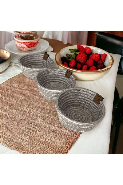 ModaCardin Jute Straw Presentation Container - 3-Piece Presentation Cookie Set