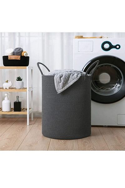 ModaCardin Wicker Jute Basket Organizer - Toy and Laundry Basket