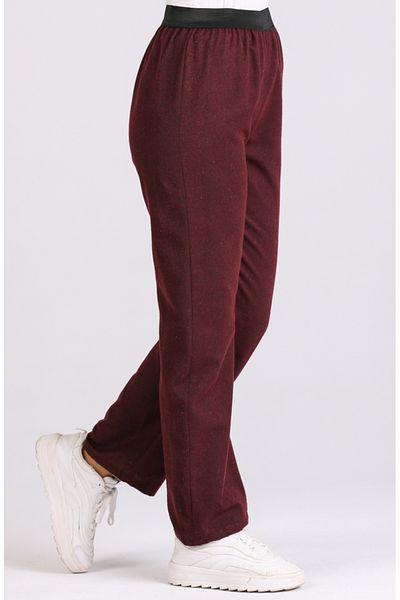 sefamerve Burgundy Women's Wool Viscose Hiking Pants