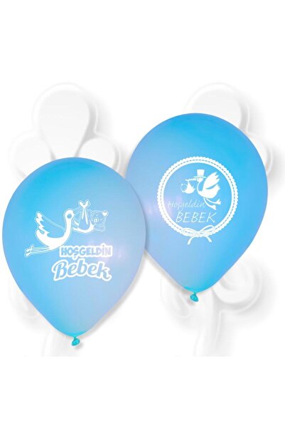 SURPRISE PARTY STORE Yenidoğan Erkek Bebek Hoşgeldin Oğlum Teması Partisi Hoşgeldin Bebek Mavi Balon 10 Adet 30 cm