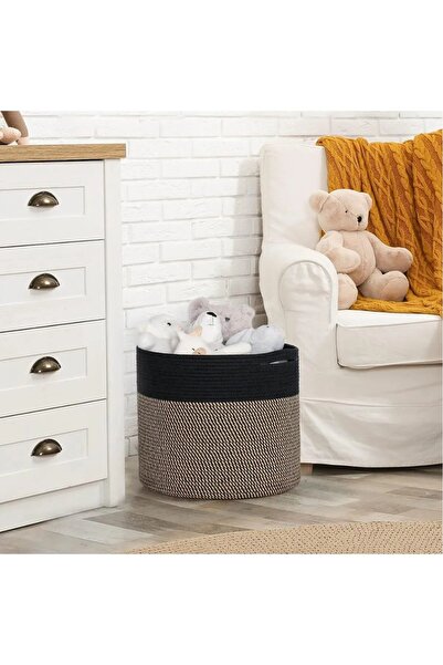 ModaCardin Jute Wicker Basket Organizer Toy Laundry Basket
