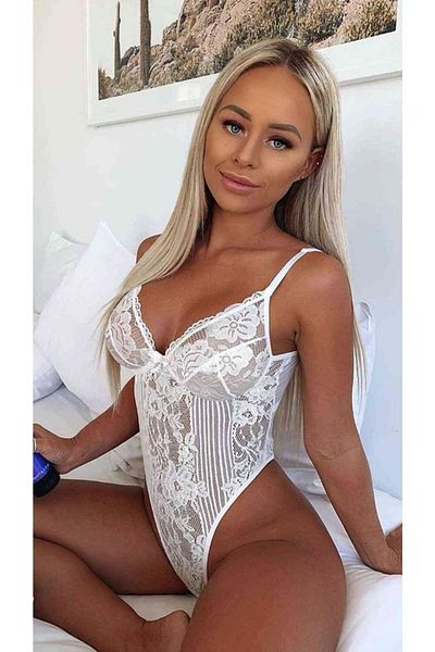 eos lingerie Λευκό κορμάκι δαντέλας χωρίς σύρμα