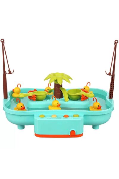 DEDE El Göz Kordinasyon Geliştirici OyuncakMüzikli Hafif Dalgalı Suda Pilli Havuzlu Ördek Yakalama Oyunu