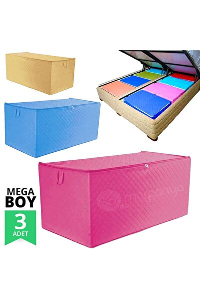 Genel Markalar Tela 3 Adet Hurç Yorgan Hurcu 100x50x40 Cm Büyük Boy Bej 5