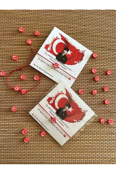 The Byzia 30 Turkish Flag Bracelet Cards - Make a Order, Specify Your Note, Let's Design