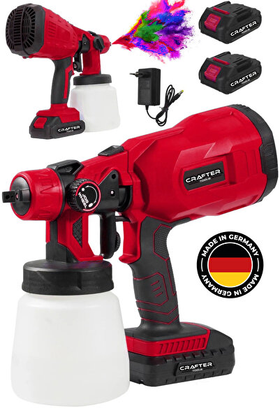 CRAFTERTOOLS Germany 36 V 5Ah Çift Akülü Yüksek Basınçlı Püskürtme Boya Tabancası Şarjlı İlaçlama & Boya Makinesi