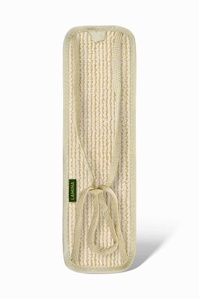 lamina Bathroom Back Brush And Washcloth, Cotton And Rovin Shower Fiber, Long Fabric Handle