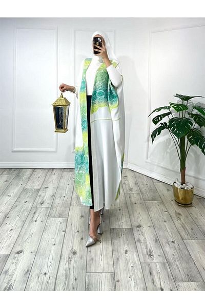 fiore fashion Large Size Clothing - White Kaftan Abaya, Islamic Ferace, Bisht Thick Fabric Suitable for Size 38-46